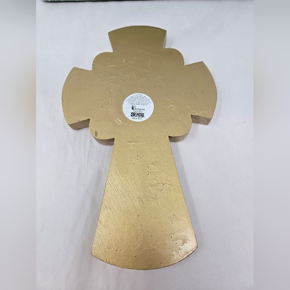 Vintage Dicksons Nativity Avent Candle Holder Religious Scripture Cross Gold - Picture 8 of 14